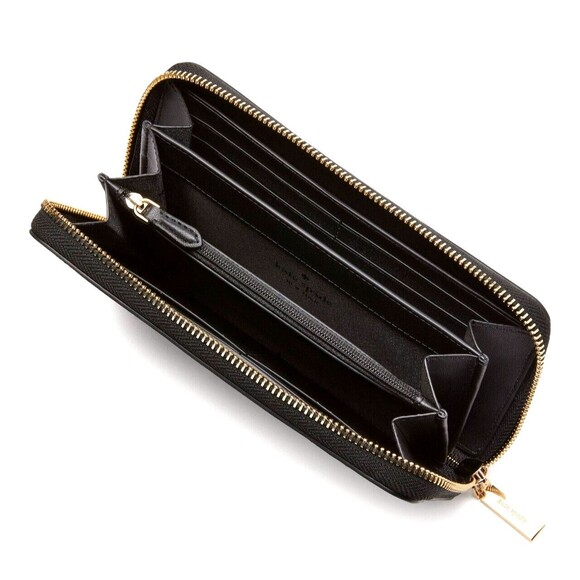 New Kate Spade Madison Saffiano Leather Large Continental Wallet Black - Picture 3 of 3